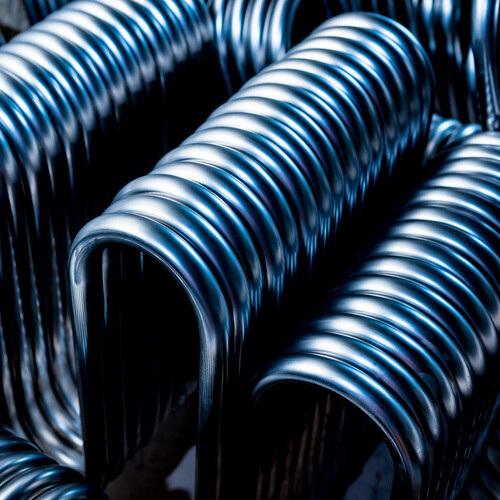 closeup of coils in a heating system